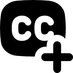 Content Close Caption Add Icon from Flex Solid Set