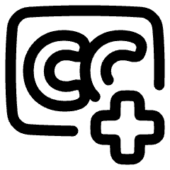 Content Close Caption Add Icon from Plump Line Set