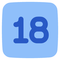 Content Rating 18 Up Icon from Plump Flat Set