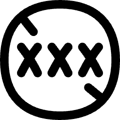 Content Rating Block No Adult Content Icon from Flex Line Set