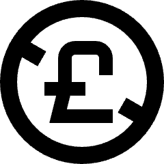 Non Commercial Pounds Icon from Sharp Solid Set