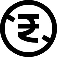 Non Commercial Rupee Icon from Sharp Line Set