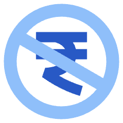 Non Commercial Rupee Icon from Sharp Flat Set