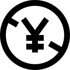 Non Commercial Yen Icon from Sharp Line Set