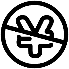 Non Commercial Yen Icon from Plump Line Set