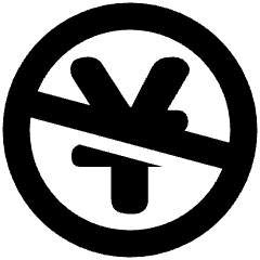 Non Commercial Yen Icon from Plump Solid Set