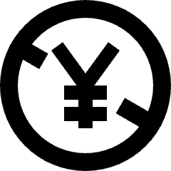 Non Commercial Yen Icon from Sharp Solid Set