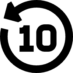 Button Go Backward 10 Icon from Sharp Remix Set