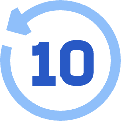 Button Go Backward 10 Icon from Sharp Flat Set
