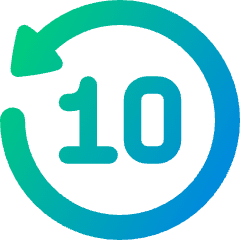 Button Go Backward 10 Icon from Plump Gradient Set