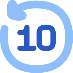 Button Go Backward 10 Icon from Flex Flat Set