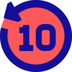 Button Go Backward 10 Icon from Sharp Pop Set
