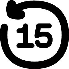 Button Go Backward 15 Icon from Flex Solid Set