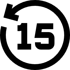 Button Go Backward 15 Icon from Sharp Line Set