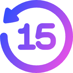 Button Go Backward 15 Icon from Plump Gradient Set