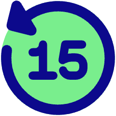 Button Go Backward 15 Icon from Core Pop Set