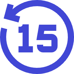Button Go Backward 15 Icon from Sharp Duo Set