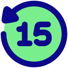 Button Go Backward 15 Icon from Plump Pop Set