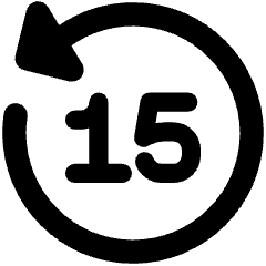 Button Go Backward 15 Icon from Core Remix Set