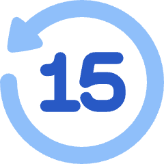 Button Go Backward 15 Icon from Plump Flat Set