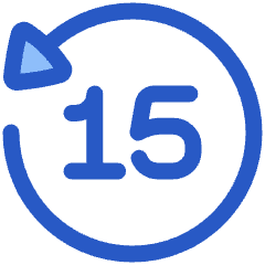 Button Go Backward 15 Icon from Plump Duo Set