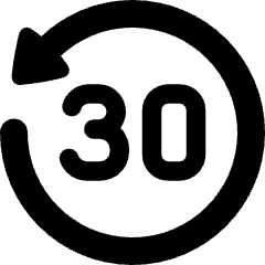 Button Go Backward 30 Icon from Plump Solid Set