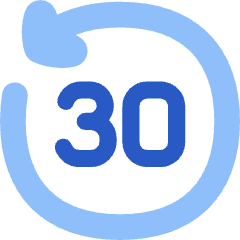Button Go Backward 30 Icon from Flex Flat Set