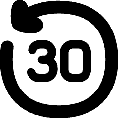 Button Go Backward 30 Icon from Flex Solid Set