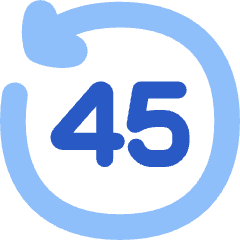 Button Go Backward 45 Icon from Flex Flat Set