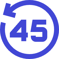 Button Go Backward 45 Icon from Sharp Duo Set