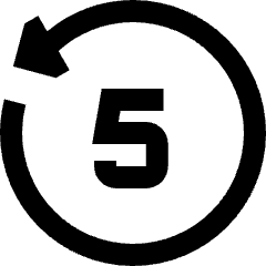 Button Go Backward 5 Icon from Sharp Solid Set
