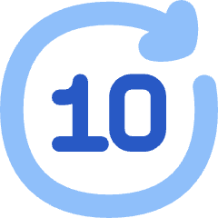 Button Go Forward 10 Icon from Flex Flat Set