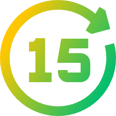 Button Go Forward 15 Icon from Sharp Gradient Set