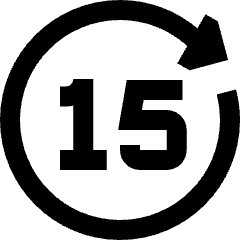 Button Go Forward 15 Icon from Sharp Solid Set