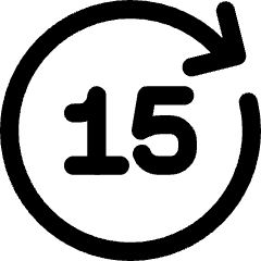 Button Go Forward 15 Icon from Core Line Set