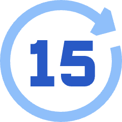 Button Go Forward 15 Icon from Sharp Flat Set