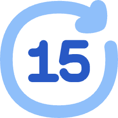 Button Go Forward 15 Icon from Flex Flat Set