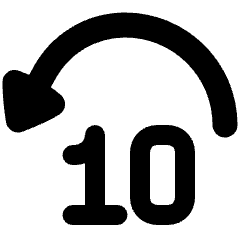 Button Jump Backward 10 Icon from Plump Solid Set