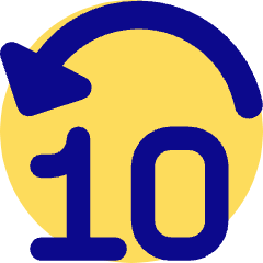 Button Jump Backward 10 Icon from Core Pop Set