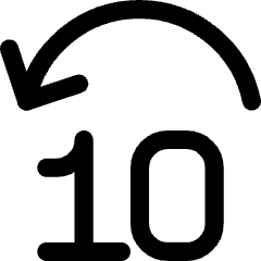 Button Jump Backward 10 Icon from Core Line Set