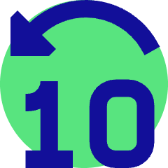 Button Jump Backward 10 Icon from Sharp Pop Set
