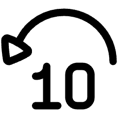 Button Jump Backward 10 Icon from Plump Line Set