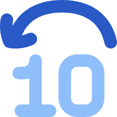 Button Jump Backward 10 Icon from Flex Flat Set