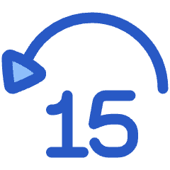 Button Jump Backward 15 Icon from Plump Duo Set