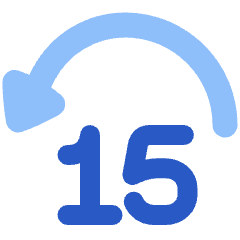 Button Jump Backward 15 Icon from Plump Flat Set