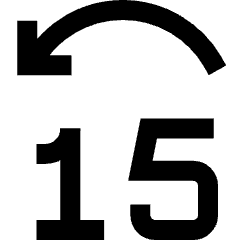 Button Jump Backward 15 Icon from Sharp Line Set