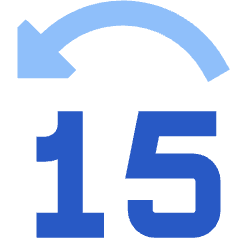 Button Jump Backward 15 Icon from Sharp Flat Set