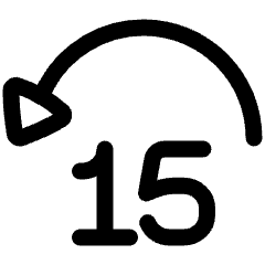 Button Jump Backward 15 Icon from Plump Line Set