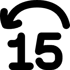 Button Jump Backward 15 Icon from Flex Solid Set