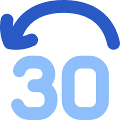 Button Jump Backward 30 Icon from Flex Flat Set